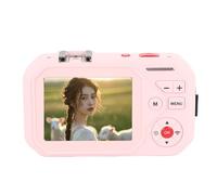 4K Digital Camera, 64MP Double Screens Compact Camera for Photography with 18X Digital Zoom, Accurate Autofocus, 2.8 Inch HD Screen, for School, Travel (Pink)