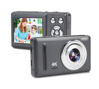 4K Digital Camera, 64MP Vlogging Camera for Photography, 18x Zoom, Retro Point and Shoot Digital Camera, 2.4 Inch HD Display, Support Up to 256G, 1200mAh Battery