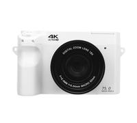 4K Digital Camera 75MP UHD 3 Inch LCD Screen 18X Digital Zoom WiFi Camera with Flash (White)