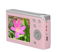 4K Digital Camera, AF Auto Focus High Resolution 2.8 Inches LCD Screen Phone Flash Transfer Support Compact Camera 16X Zoom for Photography (Pink)