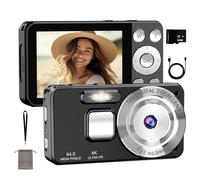 4K Digital Camera, Beginner Digital Cameras 64MP Autofocus and 18X Digital Zoom, 2.8" Large Screen With 32GB card, Selfie and Vlog Camera, Webcam Function