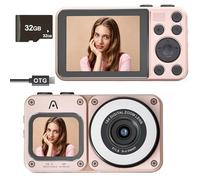 4K Digital Camera Dual screen &Beauty Lamp 64MP Autofocus 2.8'' Portable Apply To Vlog Featuring Time Lapse & Slow Motion & 20 Filters 32GB 2000mAh Ideal for Social Media Creators Beginner&Childen