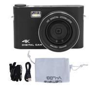 4K Digital Camera for Photography, 64MP Autofocus Vlogging Camera for YouTube, Video Camera with 18X Digital Zoom, 3inch TFT LCD Touchscreen, LED Flash, Timed Photos (Black)