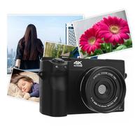 4K Digital Camera for Photography, 75MP Vlogging Camera with 3 Inch LCD Screen, 18X Digital Zoom Compact Video Camara for Beginner (Black)