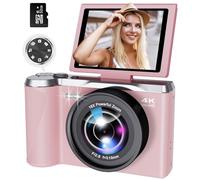 4K Digital Camera for Photography and Video, 56MP Autofocus Vlogging Camera with 3" 180° Flip Screen, 16X Zoom Compact Point and Shoot Camera for YouTube, Travel & Daily Content Creation