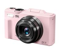4K Digital Camera for Photography and Vlogging with 64MP, 3" 180° Flip Screen, 18X Digital Zoom, and 32GB Micro SD Card for Beginners (Light Pink)"}