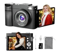 4K Digital Camera for Photography Auto-Focus, 50MP Autofocus Vlogging Camera with 2.8" 180° Flip Screen, 16X Zoom Compact Cameras with 64GB,SD Card and 2 Batteries,Video Camera for Beginers