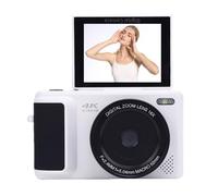4K Digital Camera for Photography, Autofocus Anti Shake 64MP Vlogging Camera for YouTube, 2.8'' 180° Flip Screen 16X Zoom Compact Camera for Beginner Teenager (White)