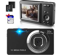 4K Digital Camera,Nolansend 4K 56MP Autofocus Vlogging Camera with 32G Memory Card 20X Digital Zoom,Powerful Cameras for Photography with 2 Batteries for Teens,Kids,Beginners