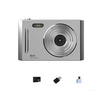 4K Digital Camera Supporting AVI Video and JPG Photos, 64MP Resolution, 8X Zoom, White Balance, Exposure Compensation, Control (Silver 32G)