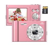 4K Digital Camera Video Camcorder 48MP 2 4 Inch IPS Screen Auto Focus 16X -shake Face Detect Smile Capture Built-in Flash Battery with 32GB Memory Card for Kids Teens