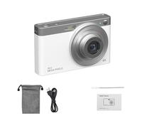 4K Digital Camera Video Camcorder 50MP 2.88 Inch IPS Screen Auto Focus 16X Zoom Built In Flash Takes Sharp Smooth(With 32g card,White)