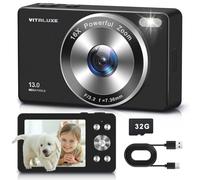 4K Digital Camera, VITALUXE FHD Kids Camera, Real 13MP 16x Zoom Autofocus, 2.83'' LCD Screen, Long Lasting, Compact Small Vintage Camera with 32G Card, Best Gift for Kids, Teens, Girl, Boy, Beginngers