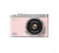 4K Digital Camera with 180° Flip Screen, 48MP Vlogging Camera for Students & Selfies, Compact Point and Shoot with for sd Card, USB-C Adapter Included(Pink)