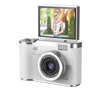 4K Digital Camera with 48MP Resolution and 8X Zoom, 180° Flip Screen for Vlogging and Selfies, Compact Portable Design with 2.4-Inch Display and 800mAh Battery