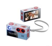 4K Digital Camera with Dual Lens, 197-Inch IPS Screen, Retro Style for Students and Travelers, Compact Portable Design for Daily Vlogging (Red)(CCD19 Gray-Blue)