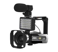 4K Digital Video Cameras Outdoor Blogger Recording Streaming Vlog Set 18X Zoom Time-lapse Web Camcorder Auto Focus(128G)