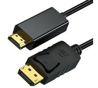 4K Display Interface to HDMI Cable 1.8M, Uni-Directional Display Port (DP) to HDMI Lead Cable 4k@30Hz 1080p Gold-Plated Cord Plugs for Lenovo Dell ASUS HDTV Monitor Projector PC Laptop NVIDIA and More