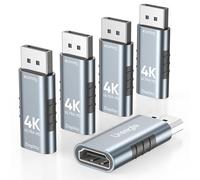 4K DisplayPort to HDMI Adapter, Gold-Plated DP to HDMI Converter Compatible for PC, Laptop, Monitor, TV, Projector, NVIDIA/AMD GPU, Dell/HP Desktop (4K@30HZ, 5 Pack)