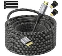 4K DisplayPort to HDMI Cable 20FT, 4K@60Hz HDR, High Speed Active Display Port to HDMI Cable UHD Converter, Uni-Directional, 4K@60Hz 2K@120Hz 1080P for HDTV, Monitor, Projector, Dell, NVIDIA, AMD, HP