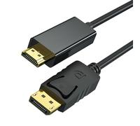 4K DisplayPort to HDMI Cable Gold Connector Unidirectional DP Male to HDMI Male Computer to HDMI Lead Audio Video Compatible with TV,PC,Laptop,Monitor,Projector,Lenovo,HP,DELL,AMD,NVIDIA,GPU (1M/3FT)