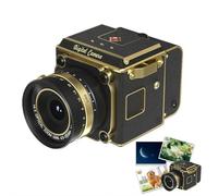 4K Dual-Lens Retro Digital Camera, Portable Mini Vlogging Camera with CCD Sensor, 16X Digital Zoom & OTG Share, Compact LCD Display for Beginners and Content Creators (Black)