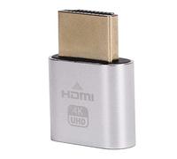 4K Dummy Plug Hot-Swappable Display Emulator High Definition Multimedia Interface for Computer Accessories Portable Size Aluminum Alloy 1 Unit (Silver)