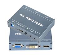 4K DVI Video Capture Card,DVI HDMI VGA to USB3.0,HD 1080p60fps for Audio Game Recording,Streaming, Conferencing,Gaming,OBS,Compatible with Windows,Linux,Android,MAC,AMCAP,VLC System