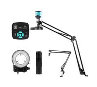 4K Electronic Digital Microscope For Soldering Microscope Set 1080P VGA USB Industrial Camera 150x Lens Fold Bracket Remote Adjustable Magnification(4K HDMI USB 1080P)