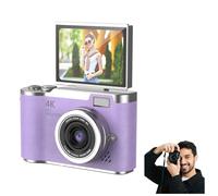 4K Foldable Screen Student Camera, Point and Shoot Digital Cameras with 32GB TF Card, Portable Camera FHD 48MP 4K Digital Camera with 8X Zoom Anti-Shake with Flip Screen (Purple, Camera Body Only)