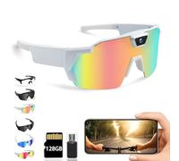 4K HD POV Sports Glasses with Camera, 2026 Upgrade 120° Ultra Wide Angle HD Wearable Glasses, Baseball & Outdoor Activity Recording Glasses, for Cycling Hikings (Multicolor A,128G)