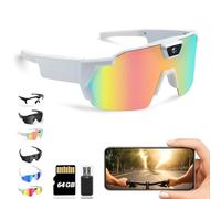 4K HD POV Sports Glasses with Camera, 2026 Upgrade 120° Ultra Wide Angle HD Wearable Glasses, Baseball & Outdoor Activity Recording Glasses, for Cycling Hikings (Multicolor A,64G)