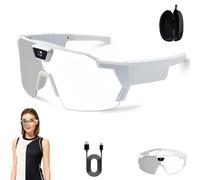 4K HD POV Sports Glasses with Camera, Baseball and Outdoor Activity Recording Glasses, Hands-Free Recording for ski, Cycling & Hiking (Color-changing A)