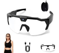 4K HD POV Sports Glasses with Camera, Baseball and Outdoor Activity Recording Glasses, Hands-Free Recording for ski, Cycling & Hiking (Color-changing B)