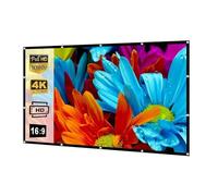 4K HD Projector Screen Double Sided Polyester Fabric, 16:9 Foldable Anti-Crease Projection Movies Screen for Indoor/Outdoor Home Theater, Camping, Office, Classroom (150in)
