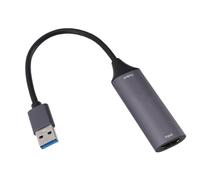 4K HD Resolution Video Sound Grabber Card, Aluminum Alloy Multimedia Interface Card with AWG26 Standard Cable Support 15 Meters Input, for OS X (USB3.0)