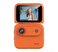 4K HD Y360 Action Camera with Flip Out Display and Chest Mount for Capturing First Person Perspective in Sports and Outdoor Activities (Orange 32G)