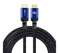 4K HDMI 2.0 Cable 6 ft. by RitzGear. 18 Gbps Ultra High Speed Braided Nylon Cord & Gold Connectors - 4K@60Hz/UHD/3D/2160p/1080p/ARC & Ethernet. Compatible with UHD TV/Monitor/PC/PS5/Xbox