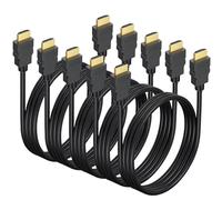 4K HDMI Cable 3.3 FT 5-Pack, Shielded HDMI TV Cord, Gold-Plated HDMI 2.0 Male Cable 120Hz ARC & CL3 Rated, HDCP 2.2, 3D HDR| for Docking Station, PC,Monitor, Switch, Splitter, PS4/5, Xbox, Soundbar