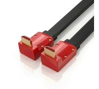 4K HDMI Cable 4m, Flat Slim Angled 90 Degree High Speed HDMI 4k/60fps. 1080p/120hz/144hz, CEC, ARC, Ethernet v2.0 Lead for UHD TV (inc Wall Mount), XBox, PS5, Apple, Sky, PC/Laptop [4M Long]