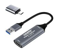 4K HDMI Capture Card, Video Capture Card 1080P 60FPS USB 3.0 Device for Gaming Streaming Recording Compatible with PS4 Nintendo Switch Xbox OBS, YouTube Twitc Mac Windows Linux - Low Latency, Silver