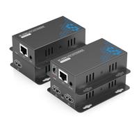 4K HDMI Extender Over Ethernet Via Cat5e/Cat6 Cable, Range up to 40M, 4K@30Hz & 1080p@60Hz Full HD Signal Distribution, HDMI Transmitter Repeater with Mounting Holes, IR, Loop-Out, POC, EDID (40M)