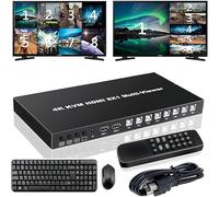 4K HDMI MultiViewer 8X1 with KVM, SIGRAPID 8HDMI/8PC in 1 Out Screen Seamless Switch 1 4 6 8 Way Display Support KVM(Keyboard&PC&Mouse IR Remote Panel Key Control 7 View Modes 1×1 4×1 6×1 8×1 etc.