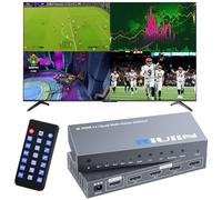 4K HDMI Multiviewer Switch 4x1,RIUIIN Quad Multi Viewer Seamless Switcher 4 in 1 Out with Toslink, 3.5mm Audio Output Support 4K 30Hz Input