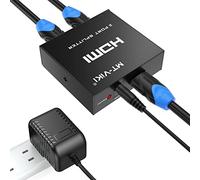 4K HDMI Splitter 1 in 2 out, MT-VIKI 2 Way 1 to 2 Distributor 1x2 For 2 Monitors Screens HDTV CCTV 3D Supports EDID HDCP + UK Power Supply