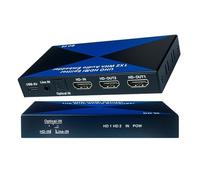 4K HDMI Splitter 1 in 2 out with Audio Embedder, HDMI 2.0, Digital Analog (Optical/3.5mm) Audio Inserter, HDCP 2.2, 2 Displays Show Same Content Simultaneously for PS4/5, Blu-ray Player, HDTV, PC
