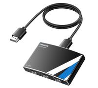 4K HDMI Splitter 1 in 3 Out with 3.9FT HDMI Cable, Aluminum 1×3 HDMI Splitter 【Just Duplicate, Not Extend】Support 4K@30HZ, 1080P, 3D, HDR, Doby-TrueHD for Xbox PS5/4 Fire Stick Roku Blu-Ray DVD