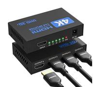 4K HDMI Splitter 1 in 4 Out with EDID HDCP HDR 3D, 4 Way Distribution for PC, Laptop, HDTV, Projector, 4-Port Splitter Copy 1 Source to 4 Displays at The Same Time