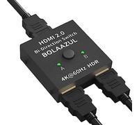 4K HDMI Splitter Switch 2 in 1 out/1 in 2 out, BolAAzuL Bi-direction HDMI 2.0 Switch Box Supports 4K@60Hz 2K@144Hz 3D HDR HDCP 2.2 for TV Box, PS5/4/3, Xbox, Laptop, Blu-Ray, HDTV, Projector, Monitor