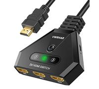 4K HDMI Switch - 3-Port Splitter with High-Speed HDMI Cable, Supports 4K 3D 1080P UHD HDCP 2.2 for Xbox PS3/4/5 Sky Box Apple TV Fire Stick Blu-ray/DVD Player